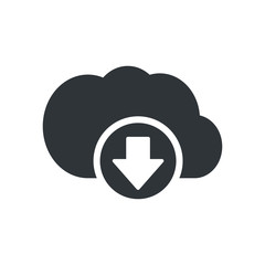 Cloud download vector icon