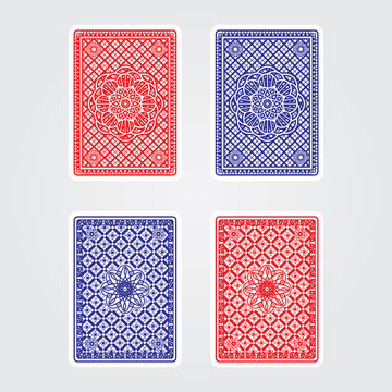 Playing Cards Back. Vector illustration of the back of an ordinary playing card. Two options for the pattern and color.