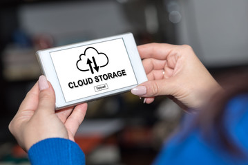 Cloud storage concept on a smartphone