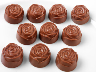 CHOCOLATE FLOWERS ON WHITE