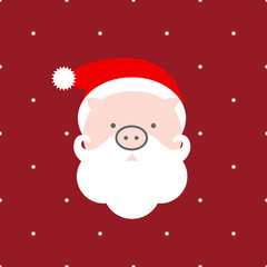 SANTA PIG HO HO HO
Cute light pig with santa Clause costume on red background with white snow flake pattern. This is for e-card during greeting season.
