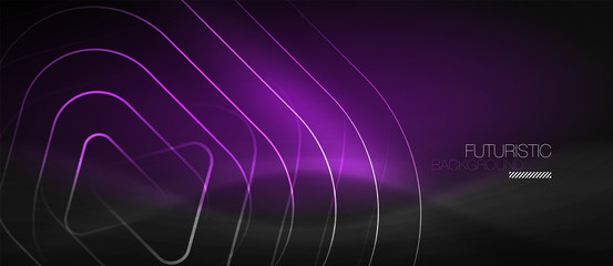 Dark black abstract background with neon colors and lines