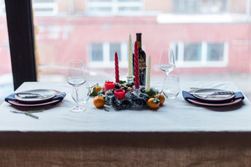 Holiday festive table set
