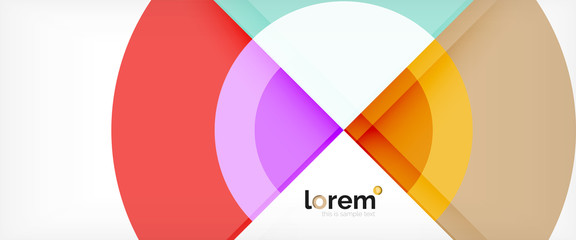 Modern geometric circles abstract background, colorful round shapes with shadow effects