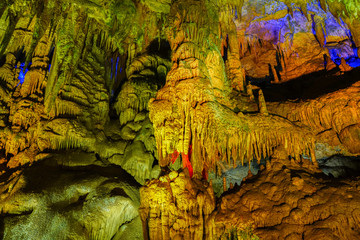 famous prometheus cave near Kutaisi with many stalactites and stalagmites