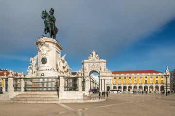 Statue équestre de Dom José , Place du Commerce à Lisbonne au Portugal