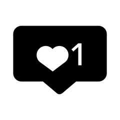 Heart Black vector icon like symbol button illustration