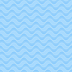 Blue and white simple geometric waves seamless pattern, vector