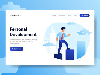 Landing page template of Personal Development Concept. Modern flat design concept of web page design for website and mobile website.Vector illustration