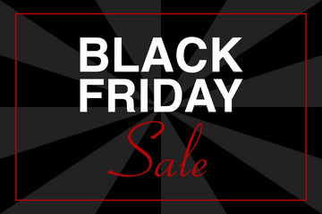 Illustrazione testo BLACK FRIDAY SALE, sfondo nero e grigio, evento