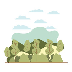 Obraz premium trees plant with landscape isolated icon