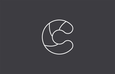 alphabet letter c black white logo company icon design