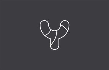 alphabet letter y black white logo company icon design