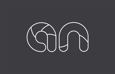 alphabet letter an a n combination black white logo company icon design
