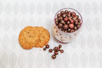 A healthy fruity yoghurt dessert