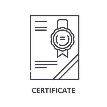 Cerificate line icon concept. Cerificate vector linear illustration, sign, symbol