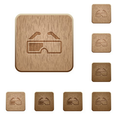 Retro 3d glasses wooden buttons
