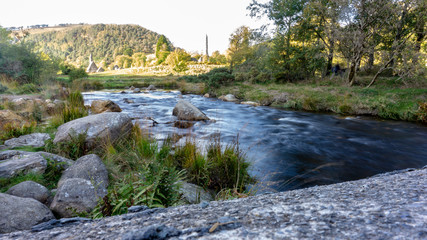 Mountain stream during autumn