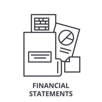 Financial statements line icon concept. Financial statements vector linear illustration, sign, symbol