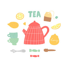 Tea mood hand drawing vector illustration