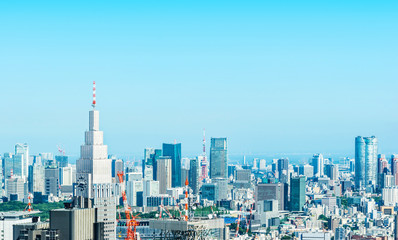 skyline aerial view of shinjuku in Tokyo, Japan