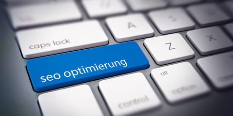 SEO Optimierung (German for "SEO Optimization) button on keyboard
