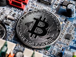 Concept of Bitcoin Mining. Physical bit coin. Digital currency. Cryptocurrency. Silver  bitcoins symbol of Blockchain technology and network concept.