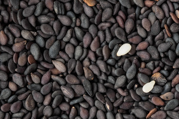 Black sesame seed background and textured