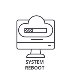 System reboot line icon concept. System reboot vector linear illustration, sign, symbol