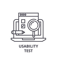 Usability test line icon concept. Usability test vector linear illustration, sign, symbol