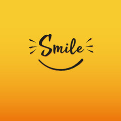 World Smile Day october 6th banner. Winking smiley and lettering World Smile Day on yellow background. Vector illustration