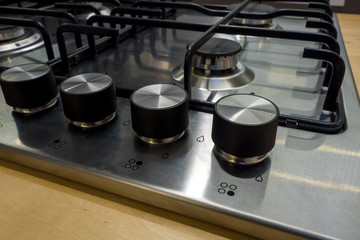 Cooker control - gas hotplates and switches. Knob gas stove.