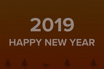 2019 crafted on Wooden background-White