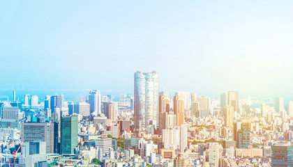 Fototapeta premium skyline aerial view of shinjuku in Tokyo, Japan