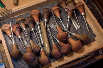 Ensemble de gouges pour la gravure sur bois