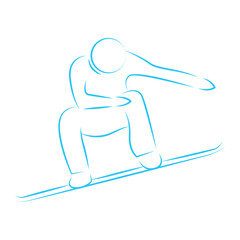 Fototapeta premium drawing outline winter sport