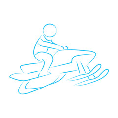drawing outline winter sport