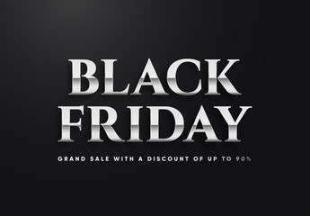 Black Friday silver sale vector illustration