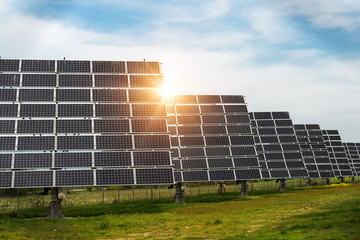 Solar panels, photovoltaics, alternative electricity source - concept of sustainable resources