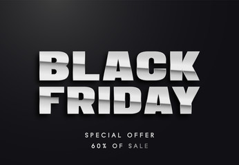 Black Friday silver sale vector illustration