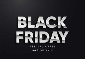 Black Friday silver sale vector illustration