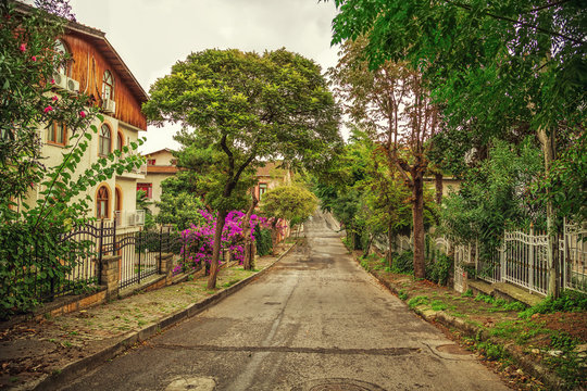 The picturesque streets of the island Buyukada.