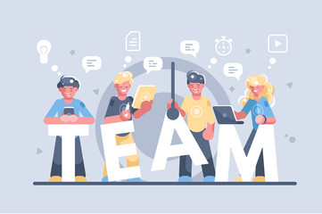 Business people working together