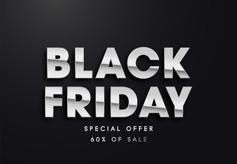 Black Friday silver sale vector illustration