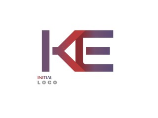 Obraz premium KE Initial Logo for your startup venture