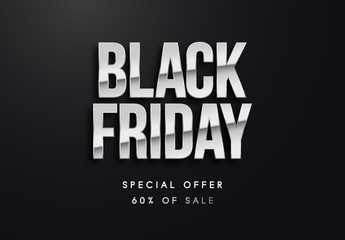 Black Friday silver sale vector illustration