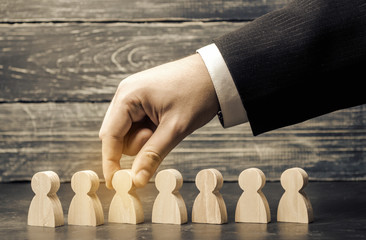 Businessman in search of new employees and specialists. The concept of personnel selection and...