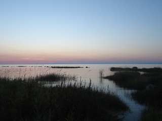 sunset over the lake