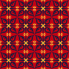 Red and blue royal pattern. The Seamless vector background
