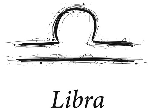 Libra Astrology Sign, Hand Drawn Horoscope